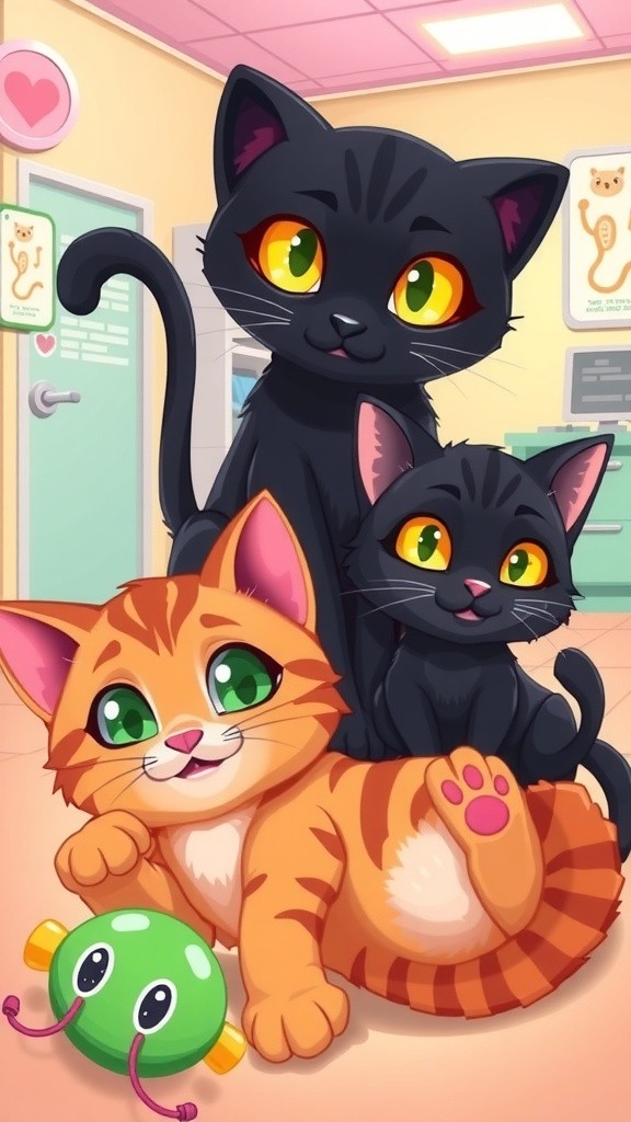 Kucing Lucu di Rumah Sakit Hewan Kartun