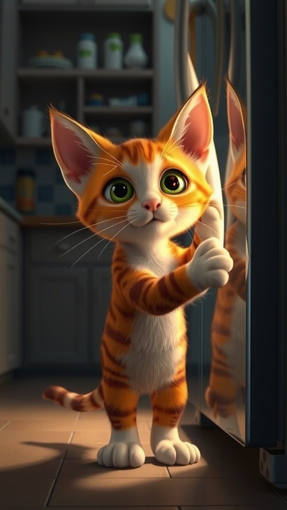 Billi ki Fridge Khulne Ki Koshish