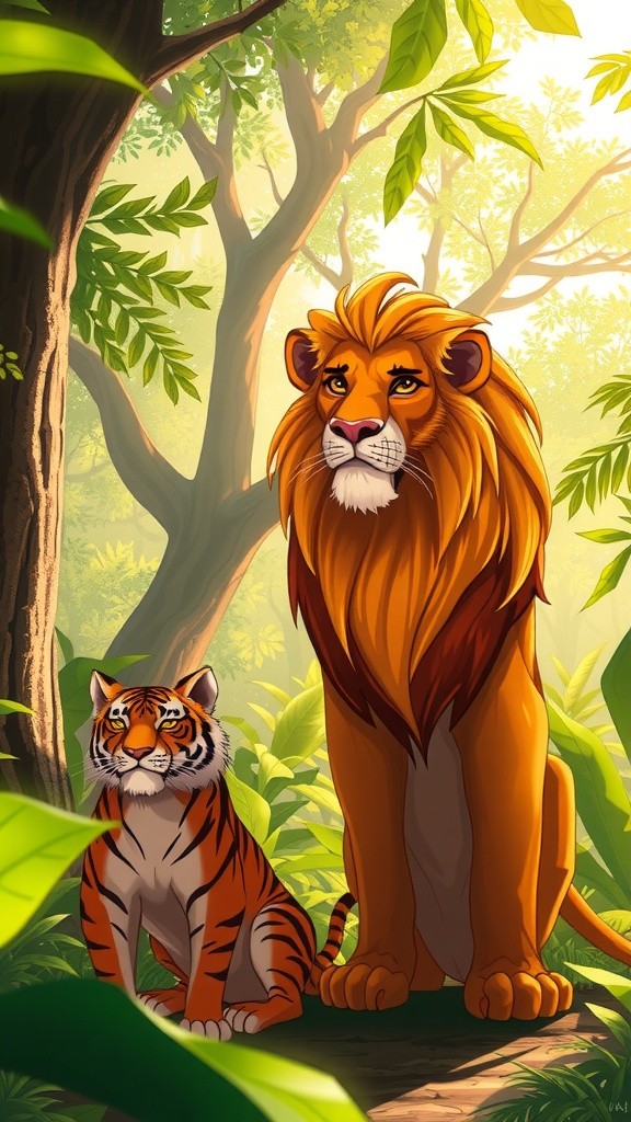 जंगल के दो राजा: शेर और बाघ की कहानी