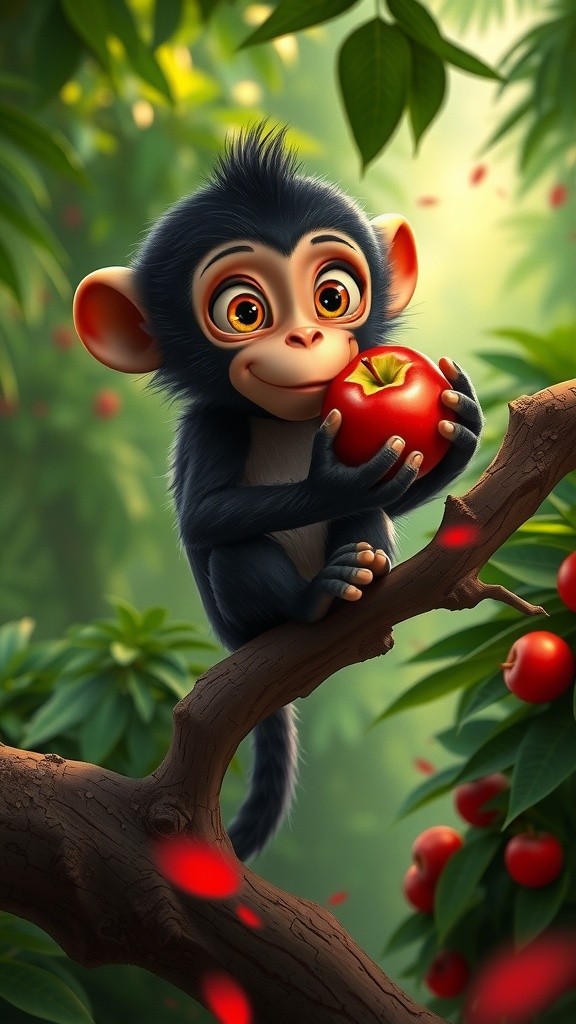 The Greedy Monkey's Lesson 🍎❤️