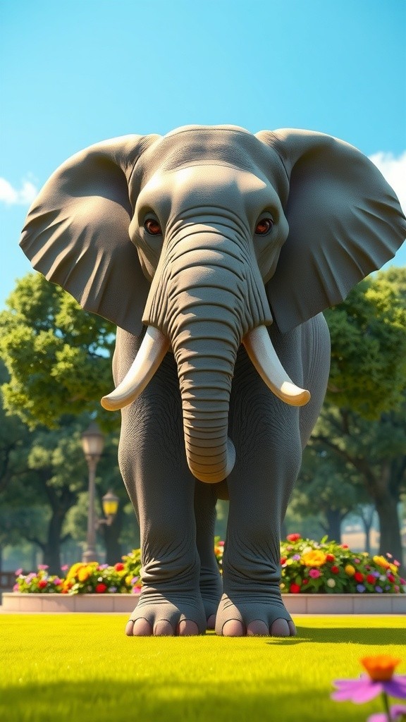 Playful Pals: A Cheerful Day with a Chubby Elephant