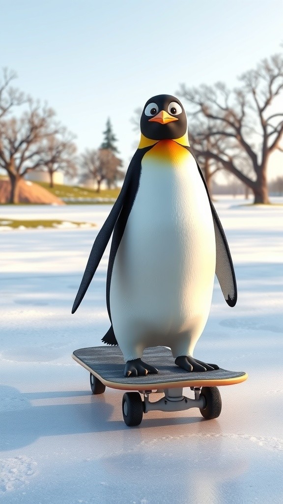 Penguin Naik Skateboard: Jatuh Tapi Tetap Keren!