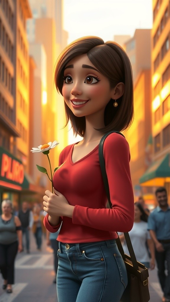 A Young Girl's Joyful City Life