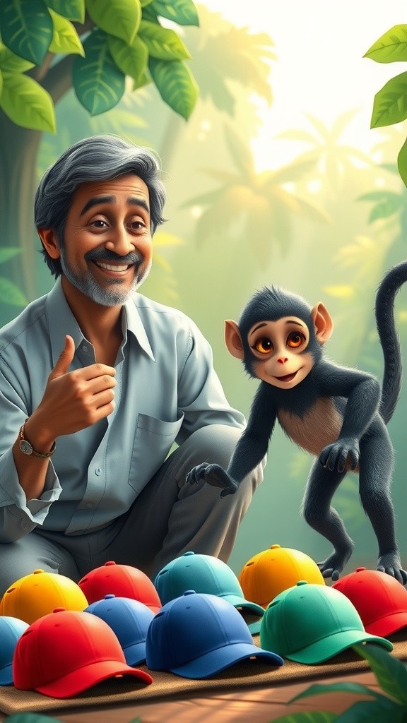 चालाक बंदर और टोपीवाले की मज़ेदार कहानी