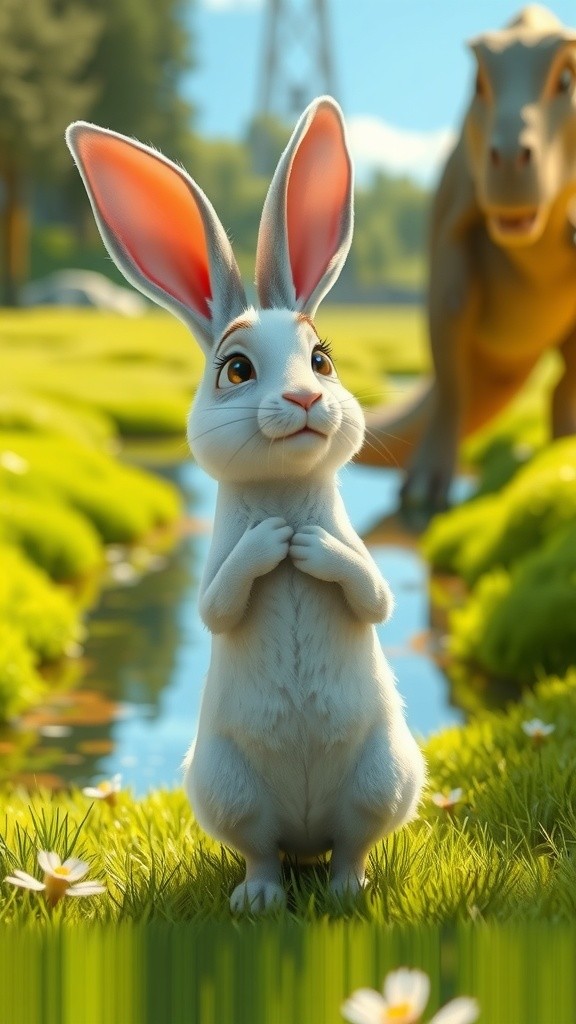 Petualangan Dinosaurus dan Kelinci melewati Badai