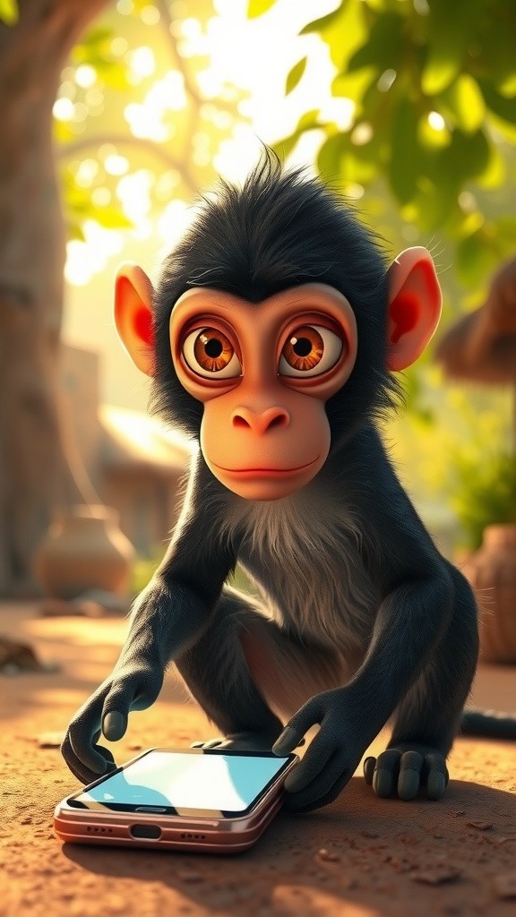 बंदर और स्मार्टफोन का मजेदार किस्सा