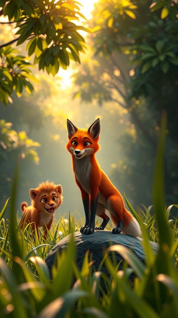 فہمیدہ لومڑی اور ببر شیر کی کہانی