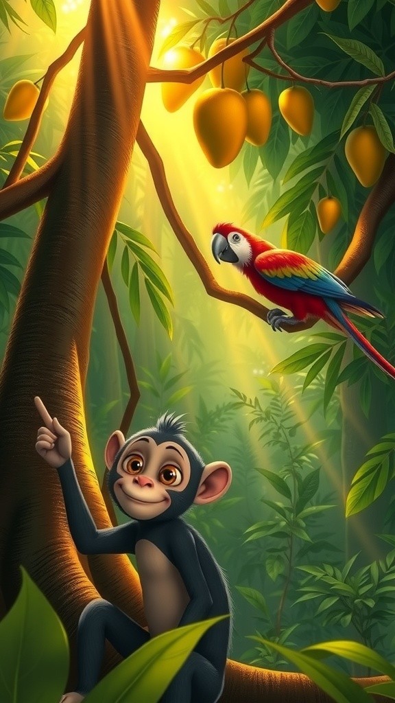 बंदर और तोते की मजेदार कहानी