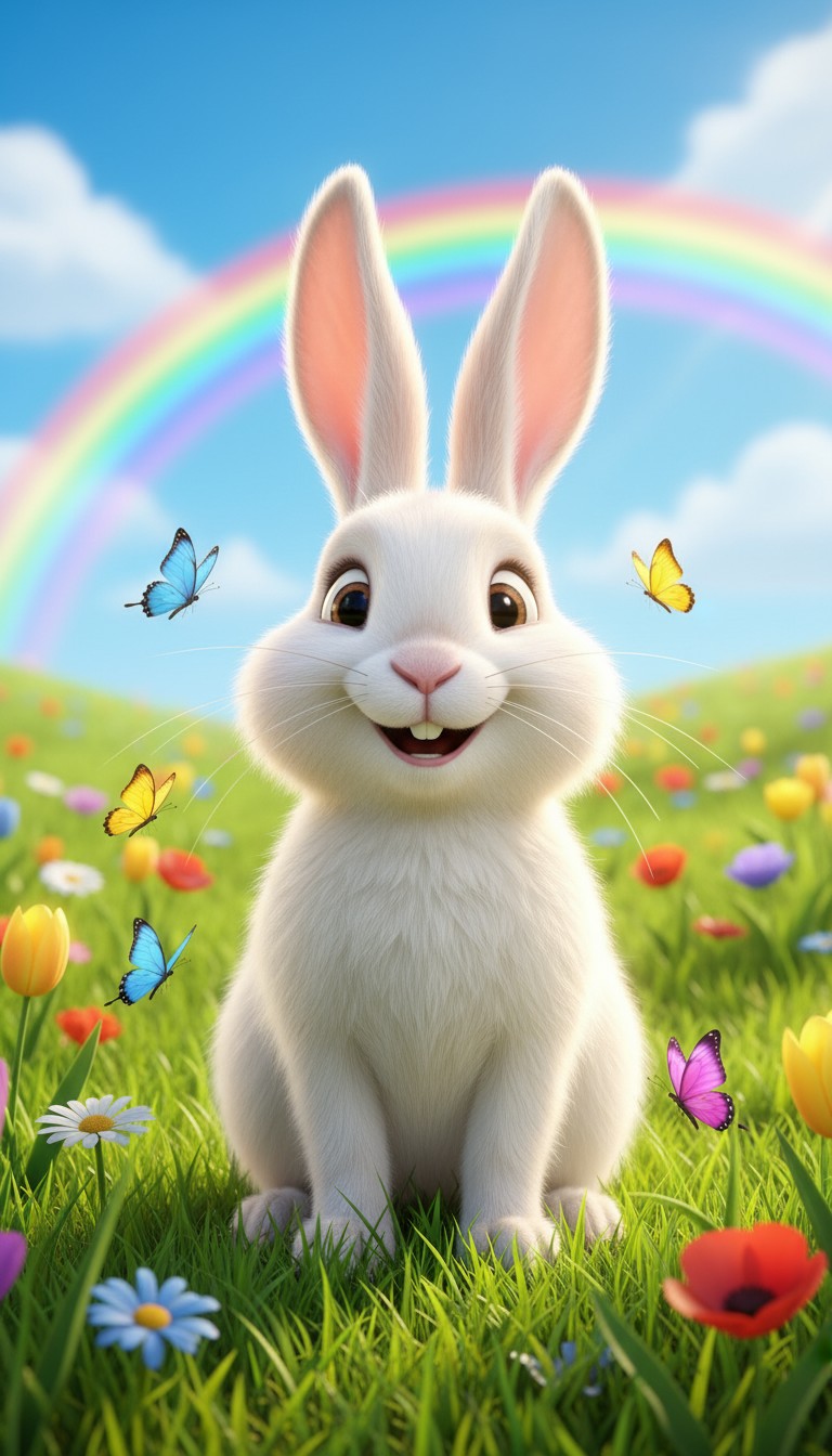 Rainbow Bunny's Big Adventure: Making New Friends!
