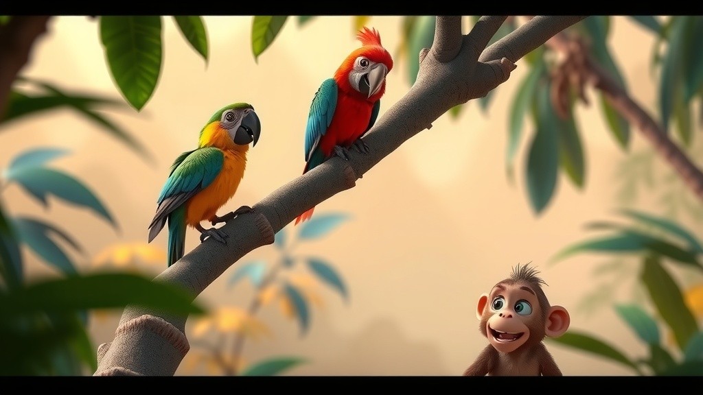 चतुर तोता और स्वार्थी बंदर की कहानी