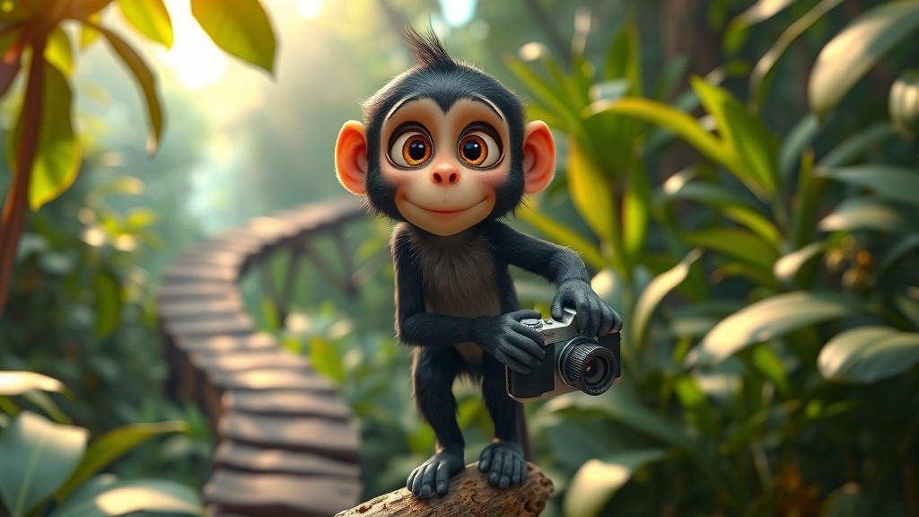 বনের মধ্যে মাপকোলা মাংকির ভিডিও ব্লগ