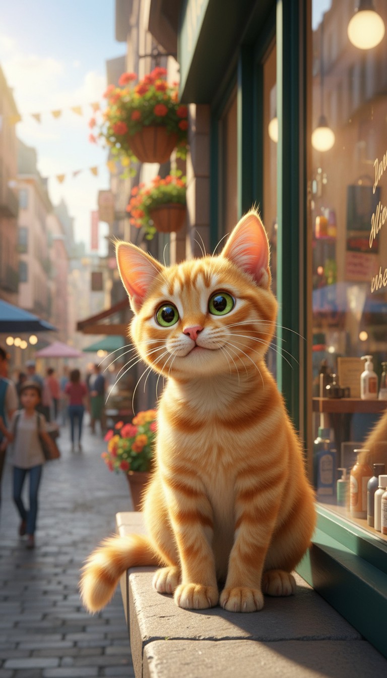 Pixar-style 3D Cat's Hair Salon Adventure