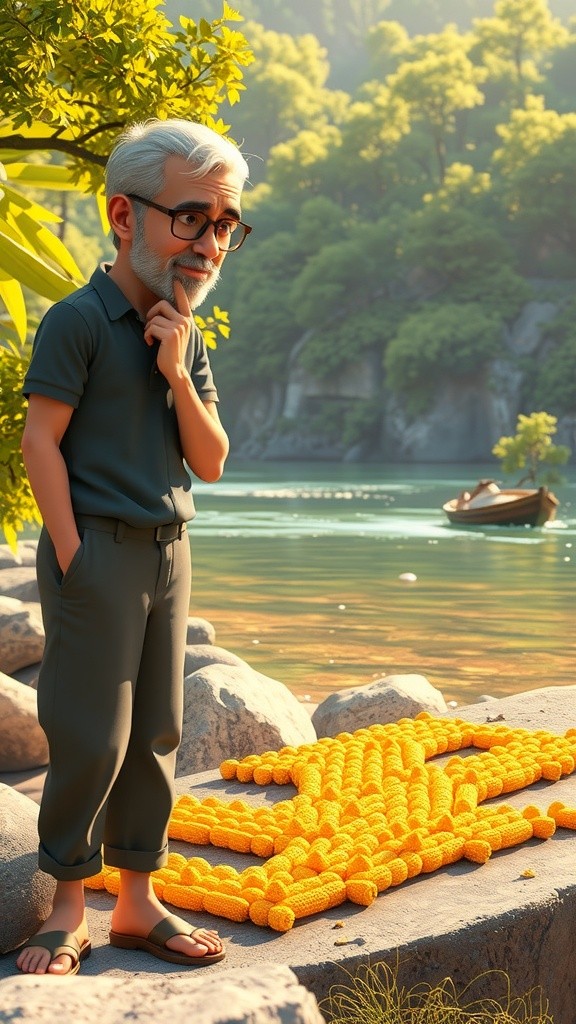 किसान, लोमड़ी, बत्तख और मक्का: पहेली समाधान