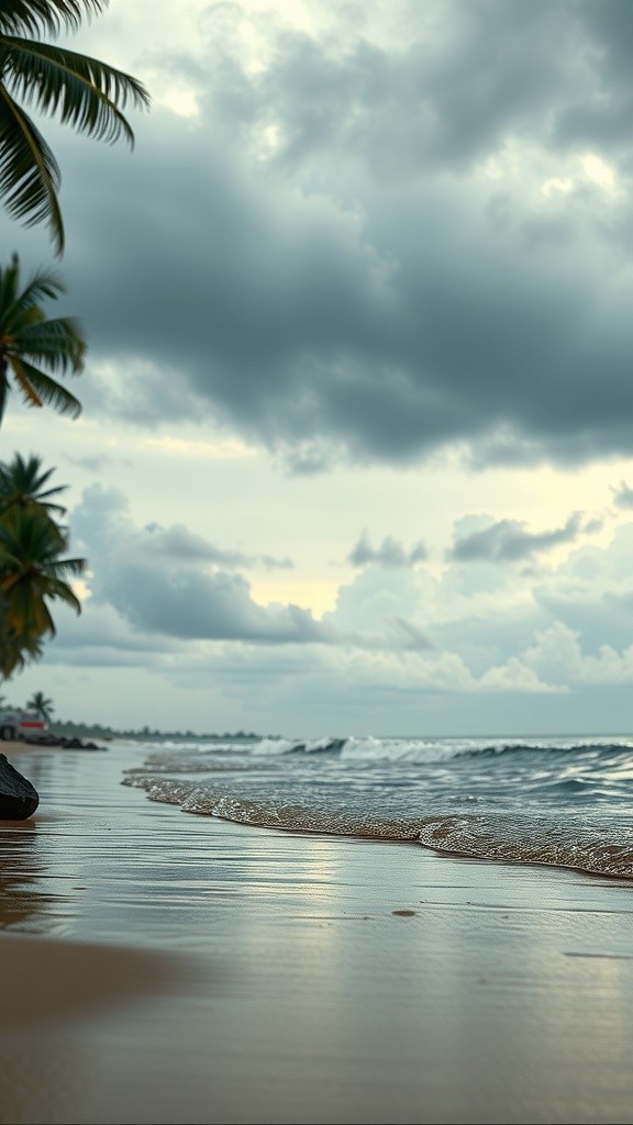 Boy on a Damp Beach in Nigeria