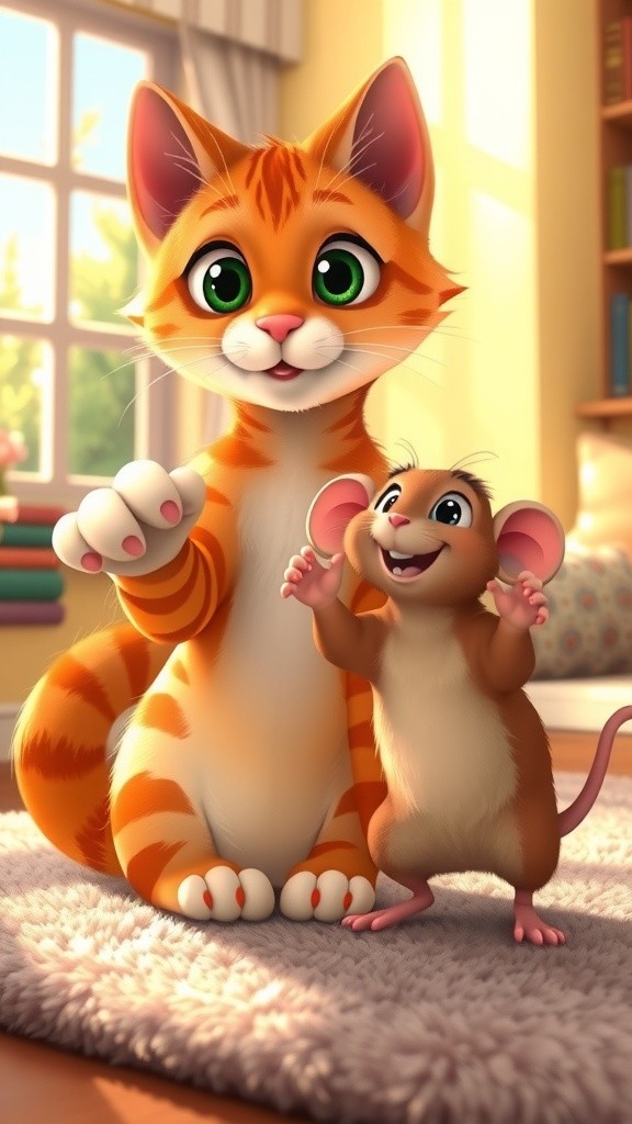 صداقة غير متوقعة: القطة لولو والفأر توتو