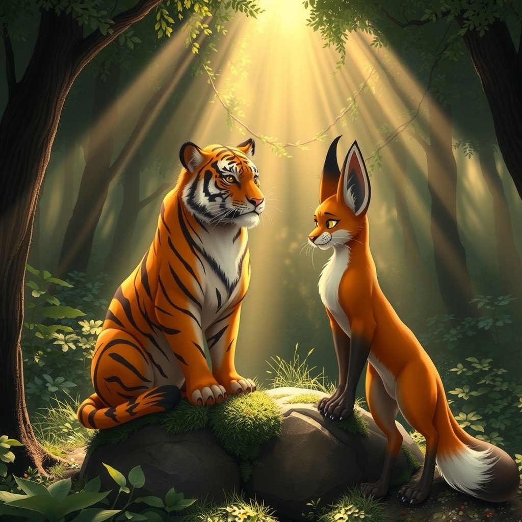 Tiger's Muscle vs. Fox's Brain: A Hilarious Encounter!