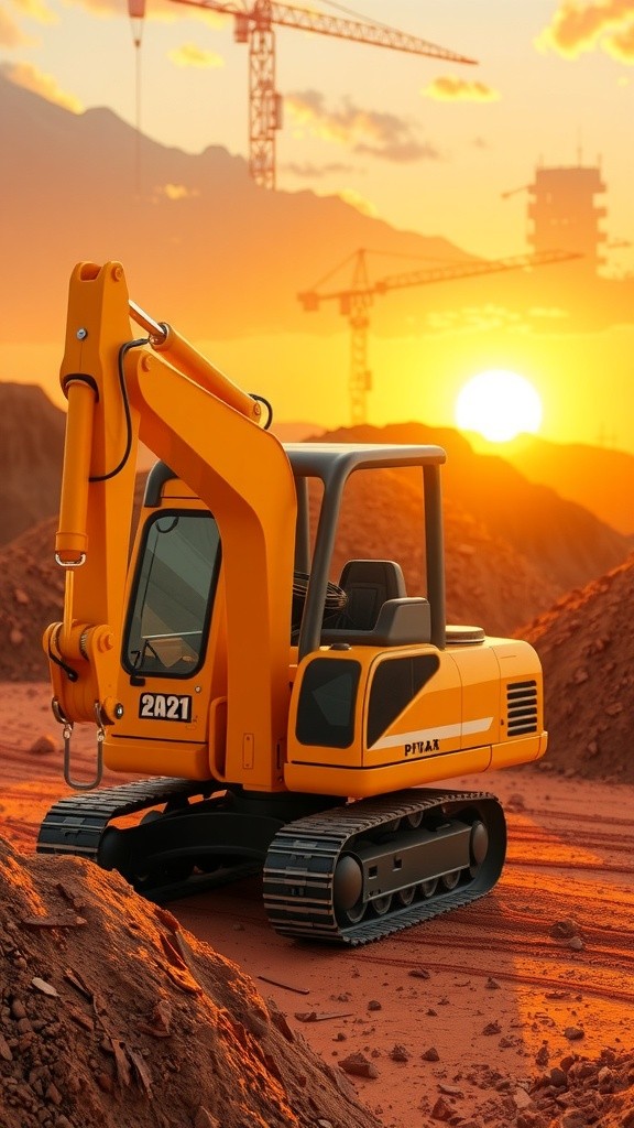 Pemandangan Konstruksi di Pagi Hari