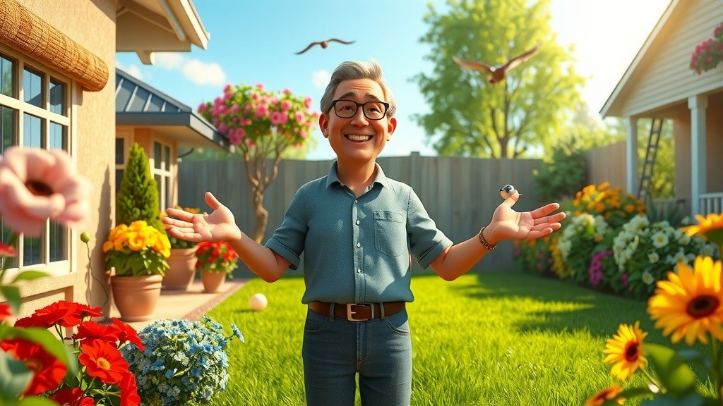 Happy Playtime: Kid and Puppy in the Garden