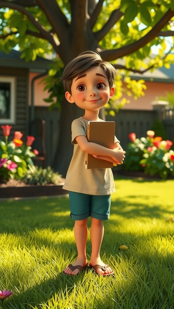 Backyard Poem: A 3D Adventure with Dog and Child