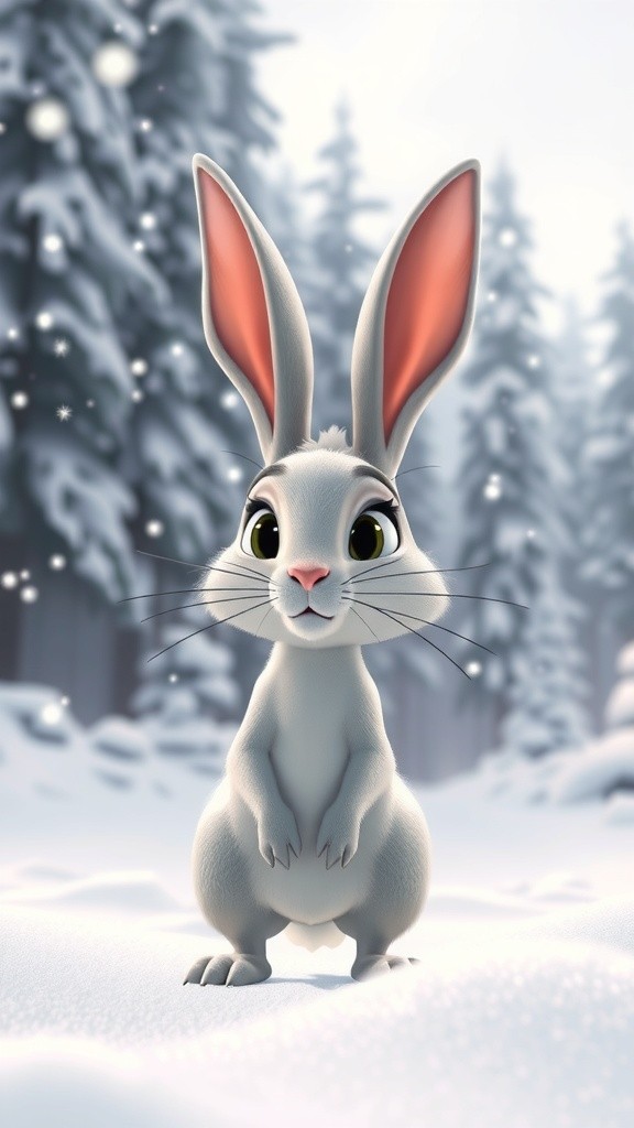 Kelinci Kecil dan Kucing Baik Hati di Musim Dingin