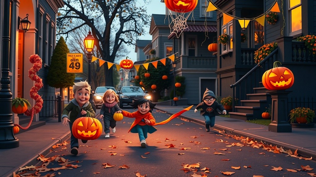 Kids Enjoying Halloween Fun