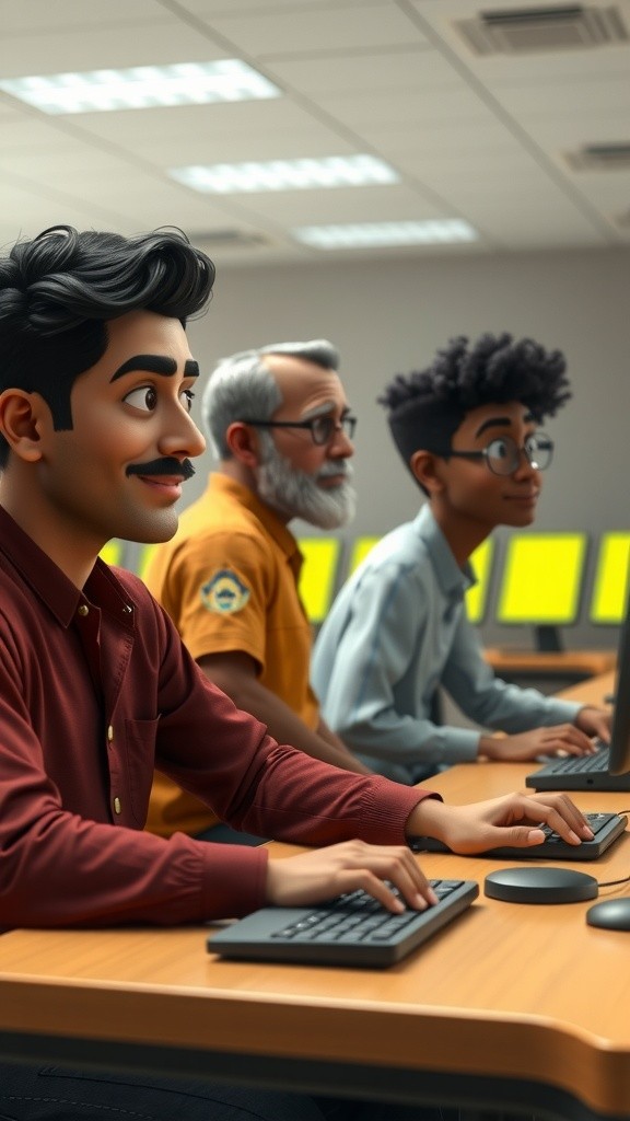 طالب علموں کا 3D کارٹون جنونیت میں مزاحیہ مناظر