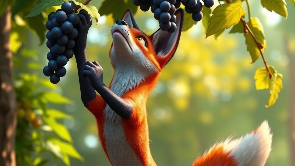 लोमड़ी और खट्टे अंगूर