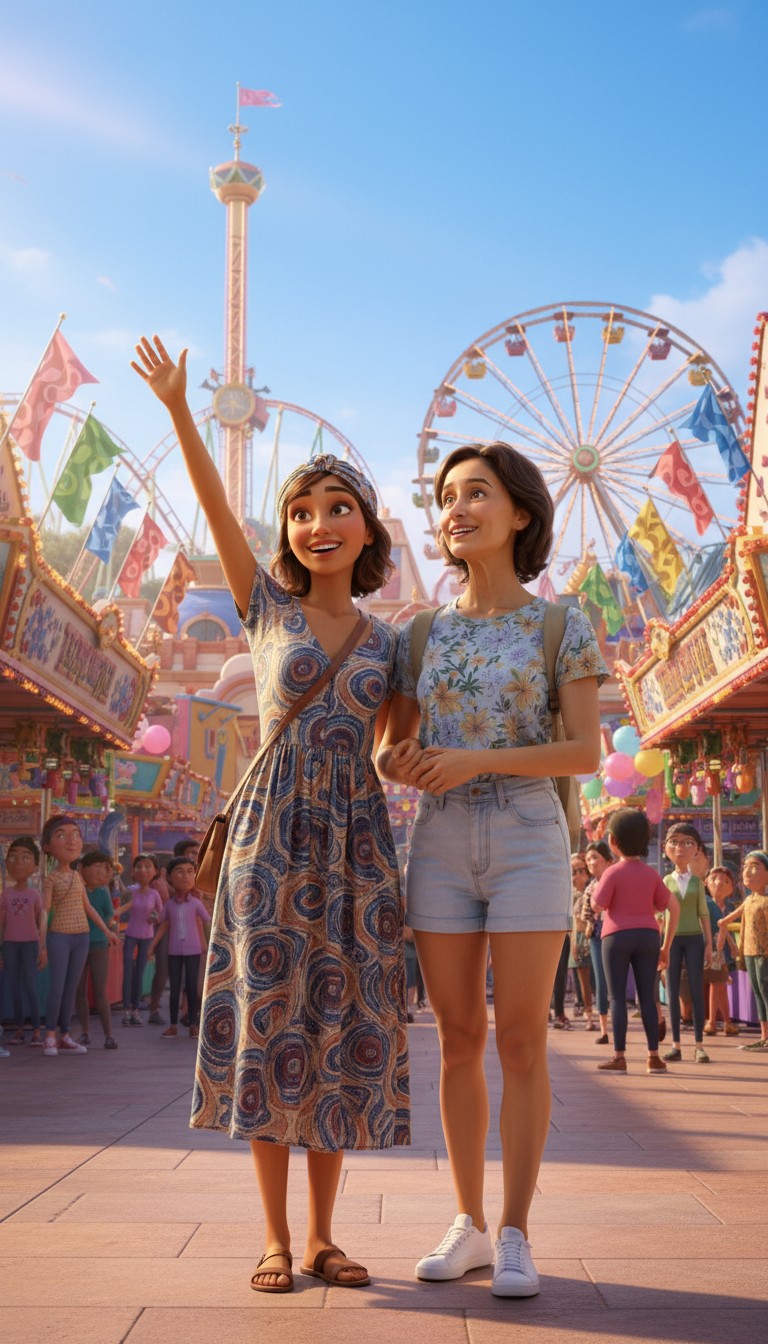 Exciting Adventures of Fatemeh and Sara at the Amusement Park