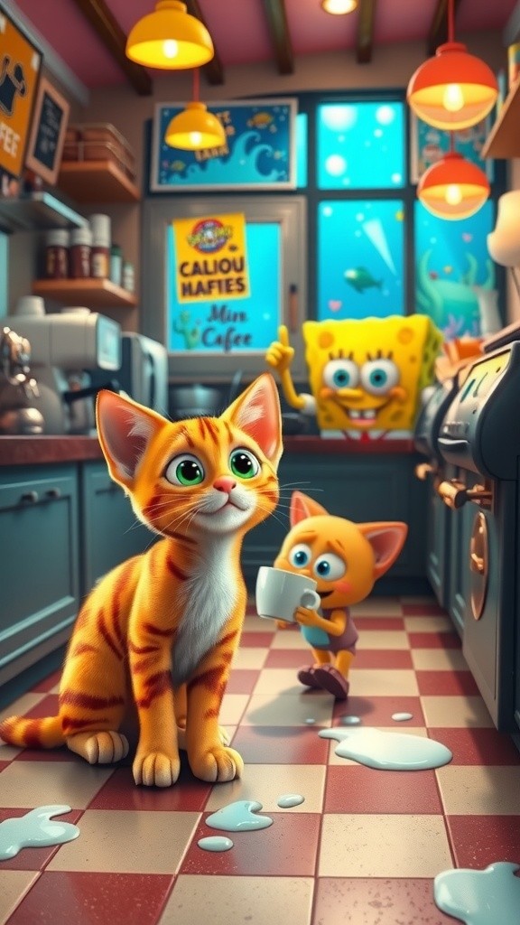 Café Chaos: SpongeBob & Tom's Krabby Cappuccino Catastrophe!