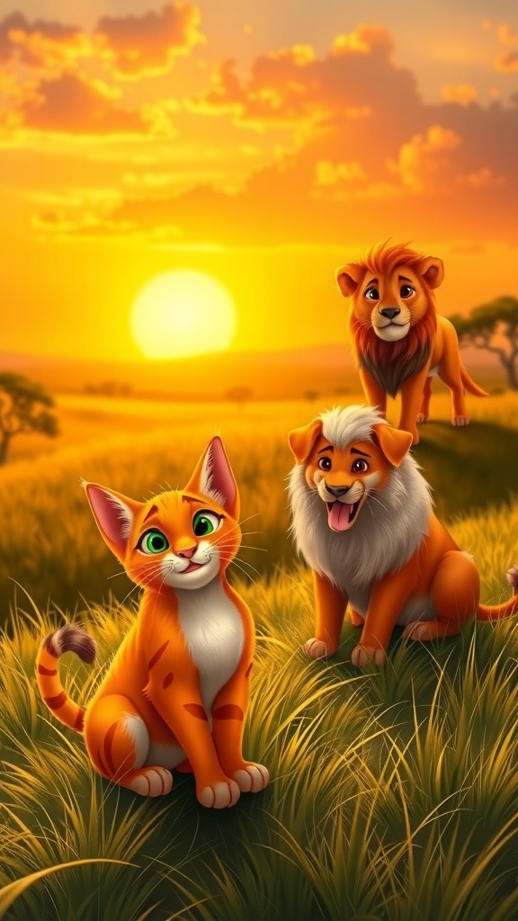 بلی، کتا اور شیر کی کہانی