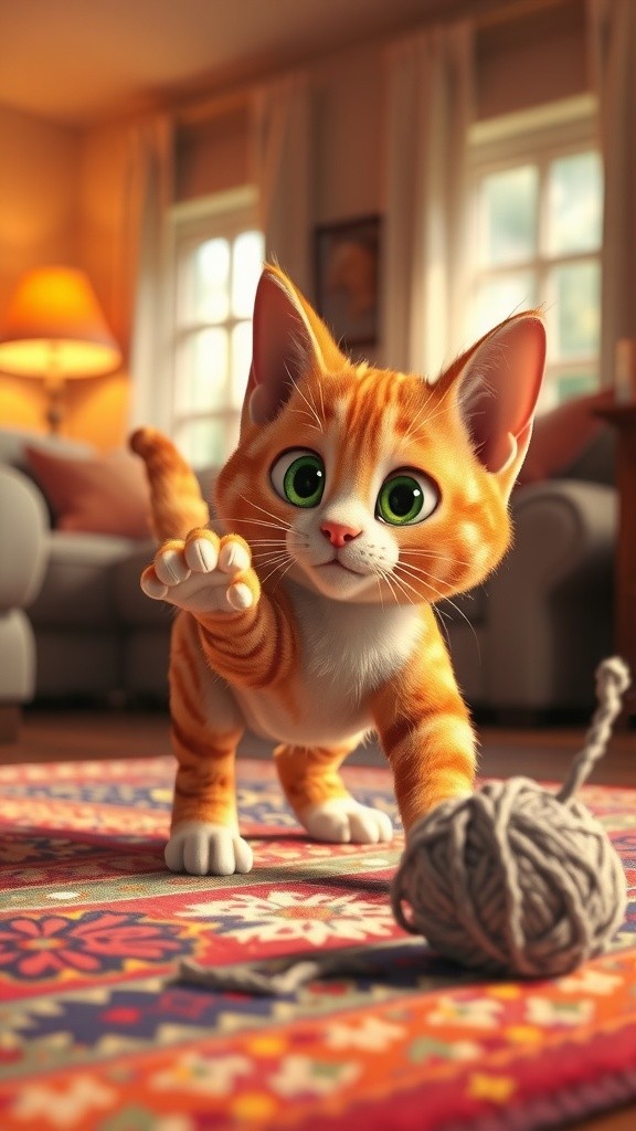 بلی کی شرارتیں اور آرام