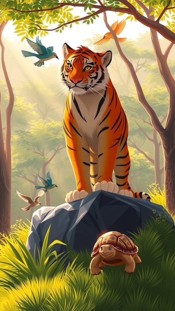 The Proud Leopard and the Wise Tortoise