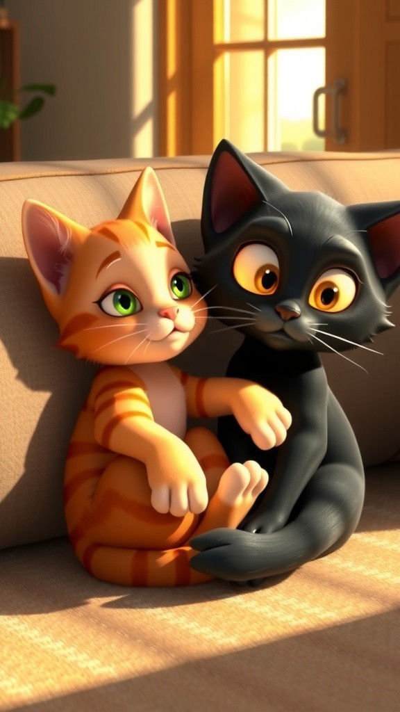 A Sunny Day with the Cat Family