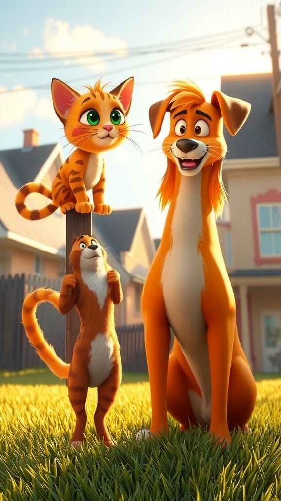 Le chien et le chat au soleil