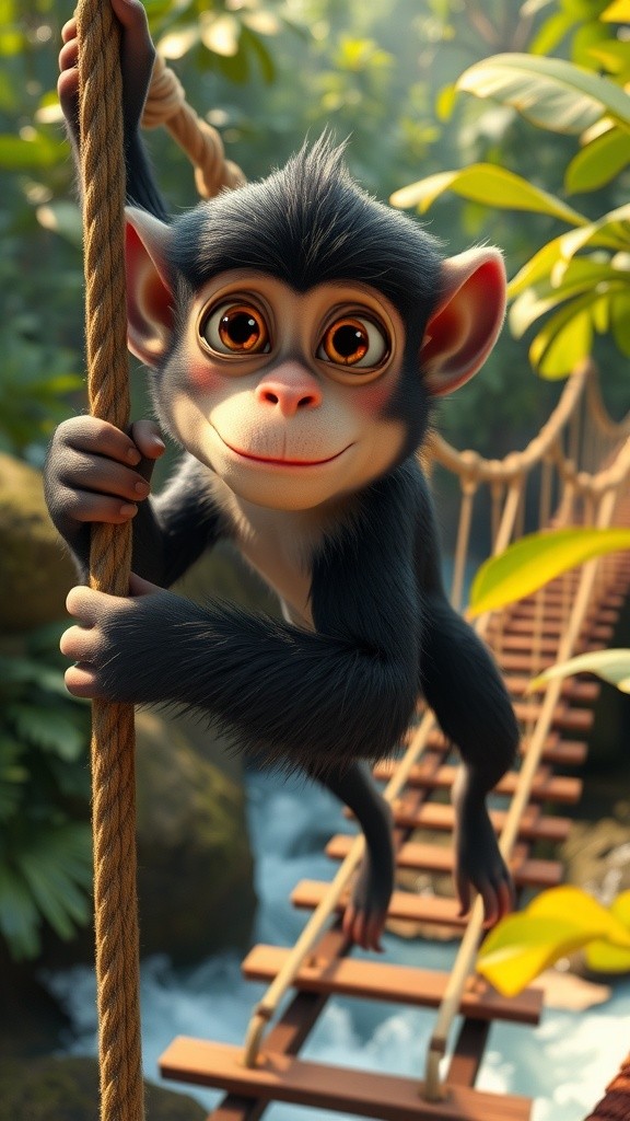 Kegentingan di Jembatan Gantung: Monyet dan Arus Sungai