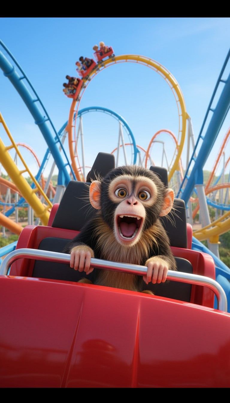 Monkeys' Wild Roller Coaster Ride!