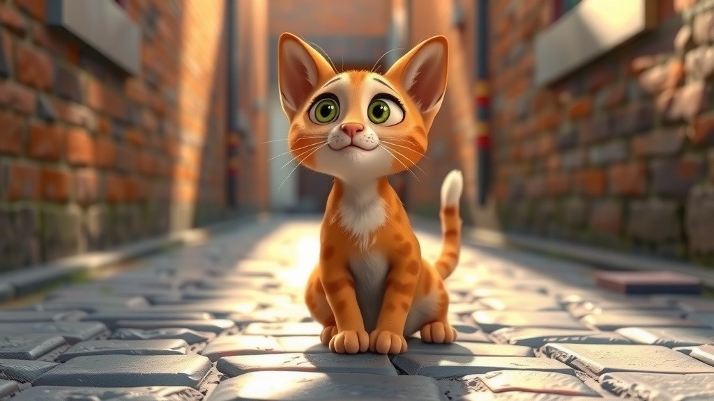 3D Cartoon Cat Aur Uska Beta Khana Talash Karte Hain