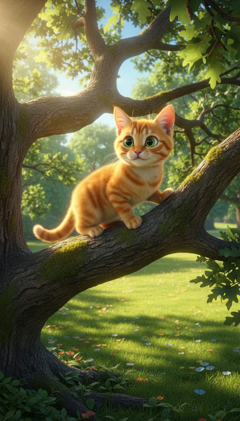 Cat Stuck in a Tall Tree