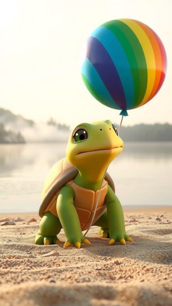 Kura-Kura dan Balon Pelangi: Petualangan di Langit