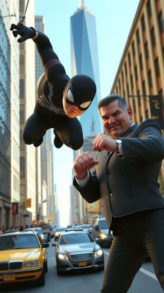 Spiderman Saves the City from Badman's Chaos