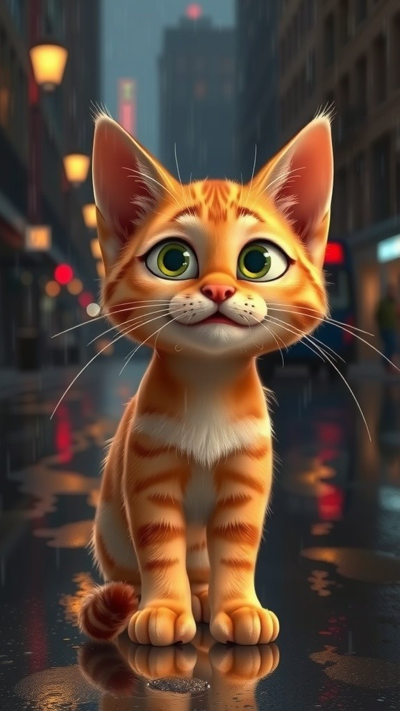 A Cat's Rainy Night: Finding Shelter