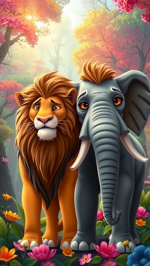 مغامرات الأسد والفيل في الغابة السحرية