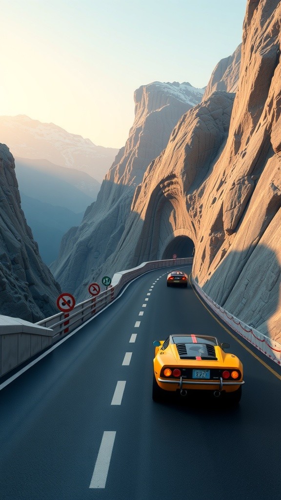 Balapan Mobil di Pegunungan