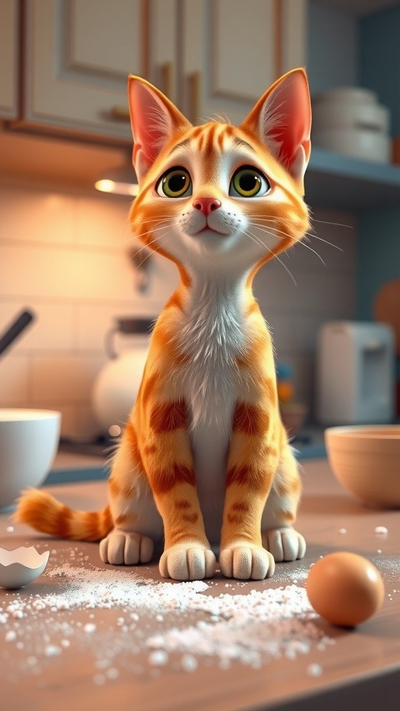 Mittens' Birthday Cake Surprise