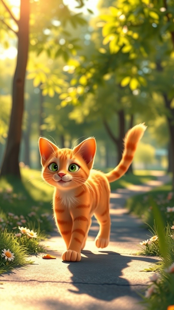 A Cat Crossing a Bridge