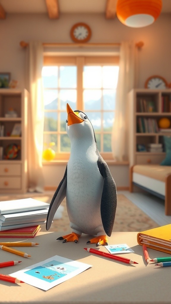 Pip the Penguin and the Case of the Missing Blue Crayon!