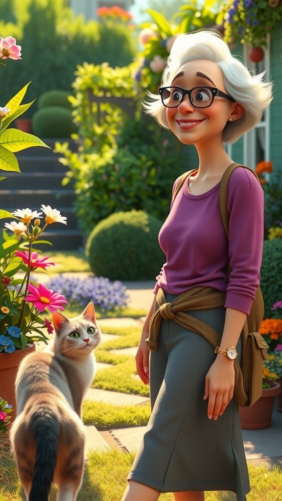 A New Friendship: The Old Lady and the Stray Cat