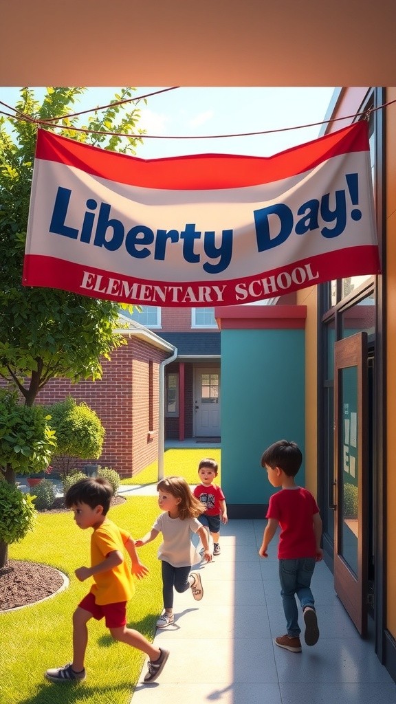 Liberty's Bright First Day at Harbor Elementary!
