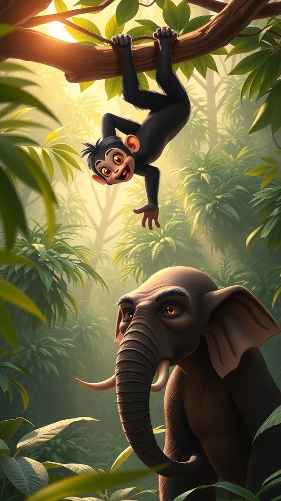 बंदर और हाथी की दोस्ती