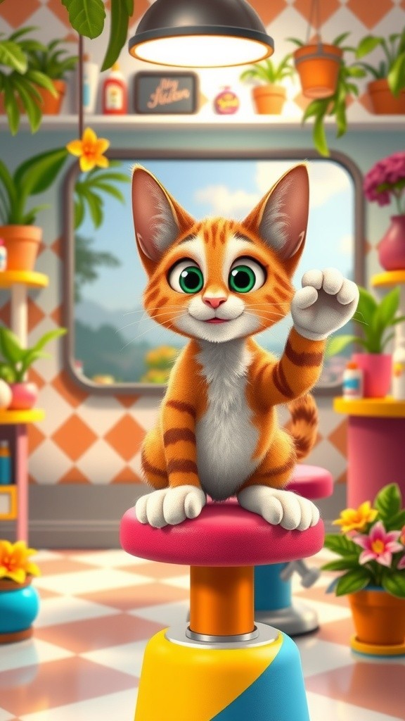 BarberCat's Cozy Mane Makeover for a Chill Lion